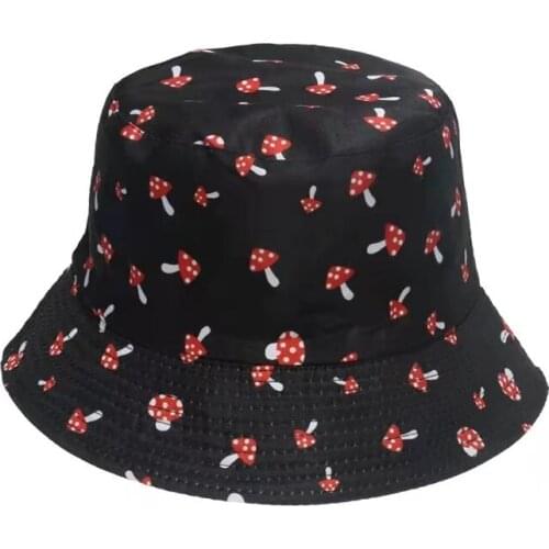 New Unisex Mushroom Printed Foldable Panama Bucket Hat Beach Sun Hats Streetwear Fisherman Hat Outdoor Hip Hop Cap Men Woman Hat