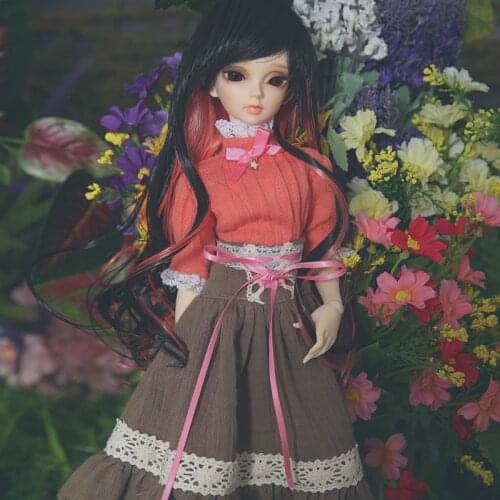 Wig For Doll BJD free shipping wig 7-8 inch 1/4 high-temperature wig girl long multicolor hair in beauty and health with bangs