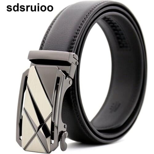 Stereoscopic Design Luxury Cow Genuine Leather Belt Men High Quality Mens Belts Automatic Buckle Waistband For Male Strap