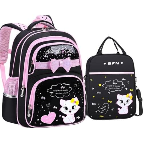 2021 Fashion Cute Cat Backpack Girls Orthopedic Bookbag New Korean Primary For Children Schoolbag Kawaii Waterproof Casual Bag