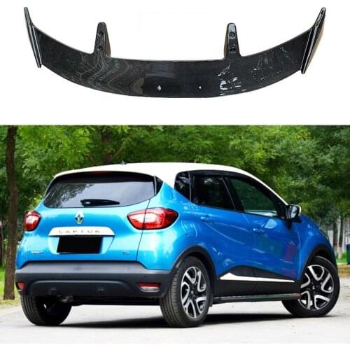For Renault Captur Black Spoiler ABS Plastic Rear Roof Spoiler Trunk Wing Lip Boot Cover Auto Part Hatchback Top Wing 2014-2018