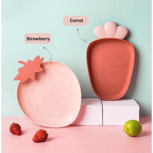 Fruit Plate Plastic Snack Dessert Dishes Cake Candy Dish Banana Carrot Strawberry Children Plate Tableware Home Party Plates