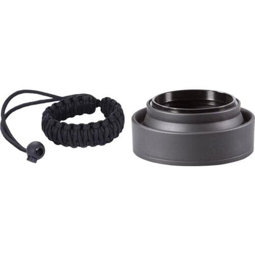 52MM 3-IN-1 Lens Hood Lens with Filter Size 52MM & Digital Camera Wrist Hand Strap Grip Para Cord Braided Wristband