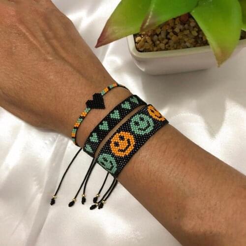 BLUESTAR Women Bracelets MIYUKI Bead Bracelets Smiling face Pulseras heart handmade Crystal Jewelry 2021