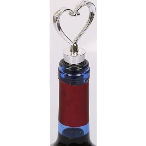 1 Piece Elegant Heart Shaped Red Wine Champagne Wine Bottle Stopper Valentines Wedding Gifts Bottle Cover Kitchen Bar Tool