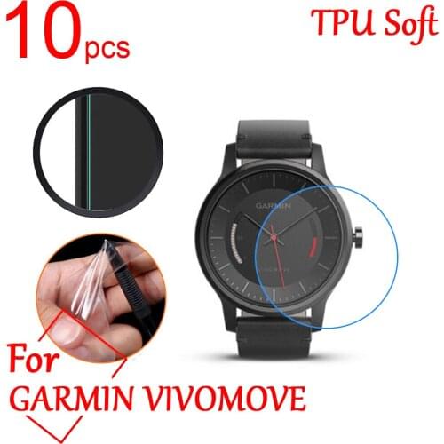 10pcs Ultra Clear TPU Soft LCD Full Screen Protectors Cover for GARMIN VIVOMOVE HR/LUXE (42MM) Smart Watch GPS Protective Film