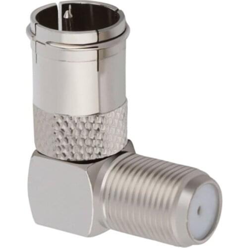 5Pcs 90 Degree Right Angled TV Aerial Cable Connector RF Coaxial F Female Socket