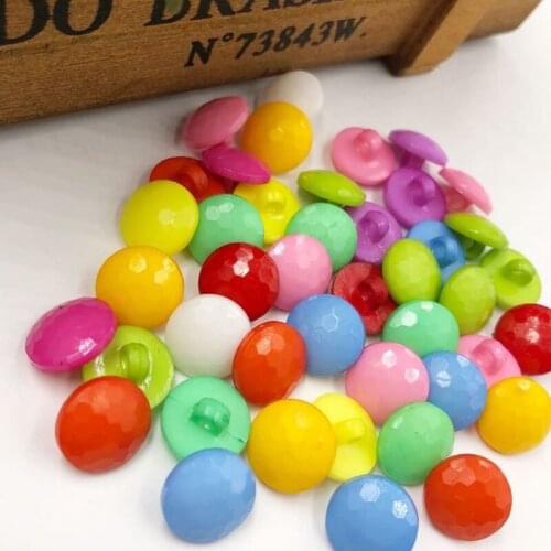 50 pcs 14mm Cute Round Plastic Button lot Mix color Craft/Appliques PT02