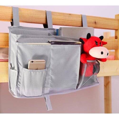 600D Oxford Cloth Caddy Hanging Organizer Holder Pockets Bedside Storage Bag For Bunk Hospital Beds Dorm Rooms Bed Rails