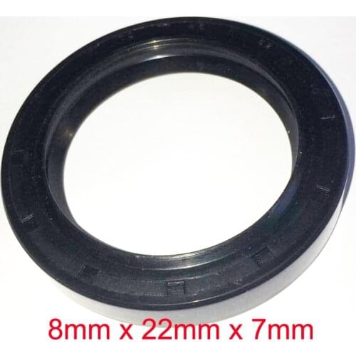 8mm x 22mm x 7mm NBR Nitrile Rubber Double Lip Oil Seal