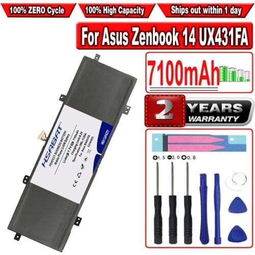 HSABAT 7100mAh C21N1833 0B200-03340000 Battery for Asus Zenbook 14 UX431FA UX431FN Vivobook S14 S431FL UX431FN UX431FA UM431DA