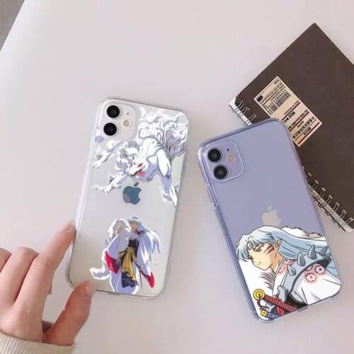 InuYasha Sesshomaru Kagome anime Phone Case For iphone 12 11 mini x xs xr pro max 8 7 6s 6 5 5s 5c se plus Transparent soft