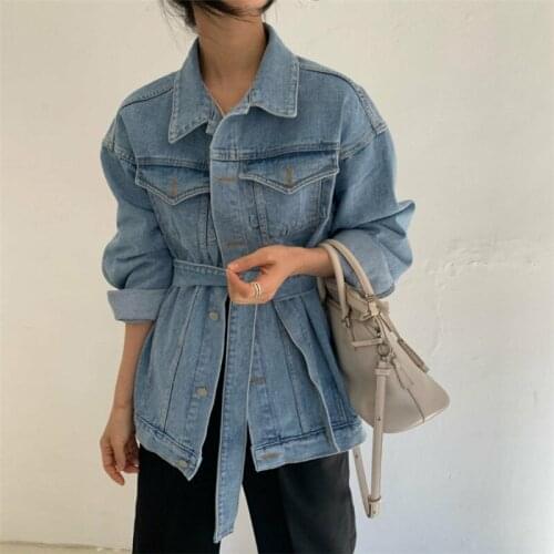 2021 Early Spring Denim Lace Mid-length Jacket