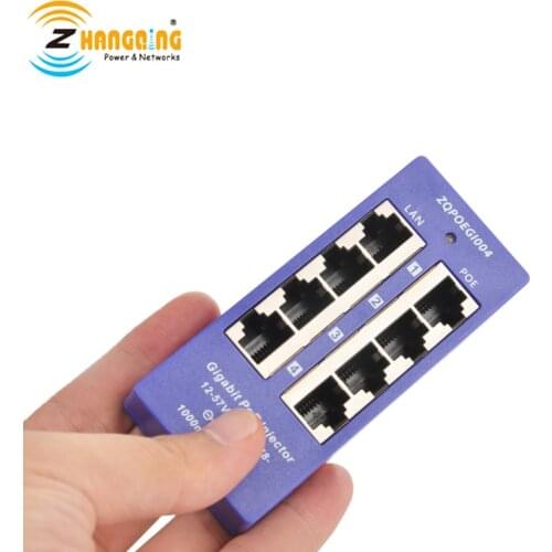 Hot Sale 4port Gigabit PoE Injector Midspan 24V 48V Operation Mode B for IP Camera, MikroTik and other networking devices