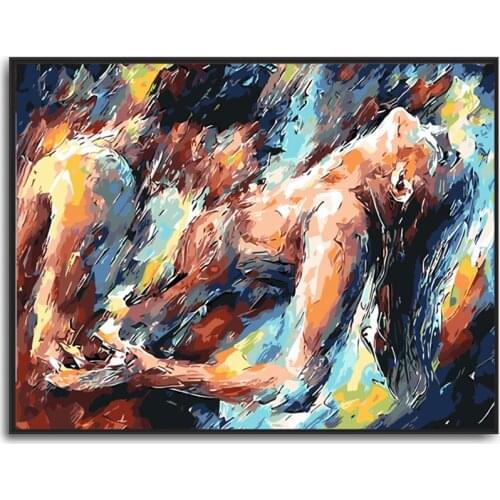 Painting By Numbers DIY Dropshipping 40x50 60x75cm temptation abstract Love Figure Canvas Wedding Decoration Art picture Gift