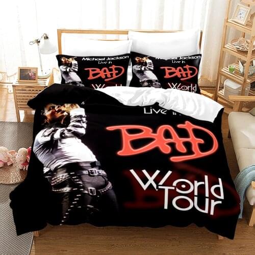 Fashion Michael Jackson Bedding Set 3D Printed Character Duvet Cover Set Bed Linens Twin Full Queen King Cartoon Bed Set