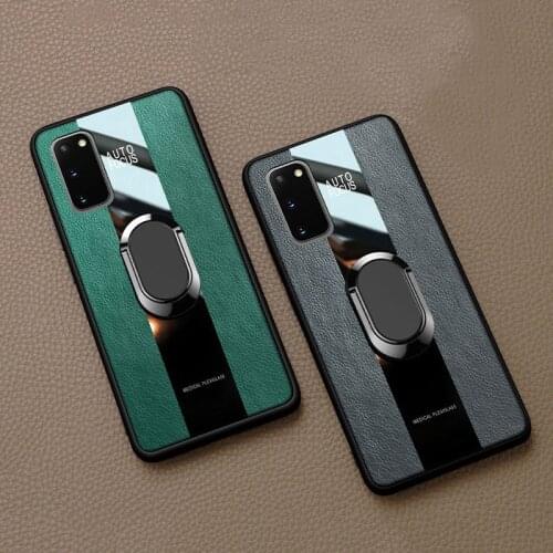 For Samsung Galaxy S20 Case Leather Magnetic Holder Ring Cover On Samsung S8 S9 S20 Plus S10 Lite S20 Ultra Note 8 9 10 Plus