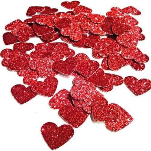 Red Heart glitter confetti scatter wedding birthday bridal baby shower baby shower Table decor scrapbook Confettis