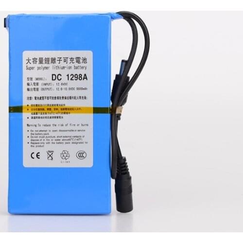 MasterFire 2set/lot Durable DC 12V 9800MAH Large Capacity Super Powerful Rechargeable Lithium Battery Pack For Camera DC 1298A