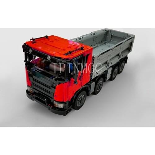 Moc-50340 8x4 dump truck app remote control technology accessories 2987pcs static model boys gift difficult to insert building