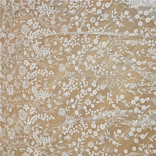 Fashion embroidery fabric DIY for wedding dress