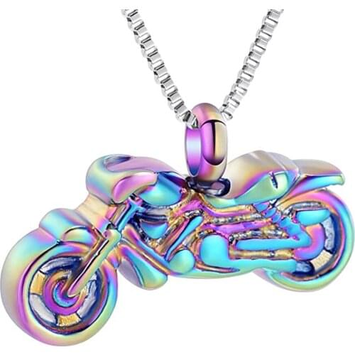 Motorcycle Cremation Jewelry for Ashes Penadant Urn Locket Stainless Steel Keepsake Memorial Necklace