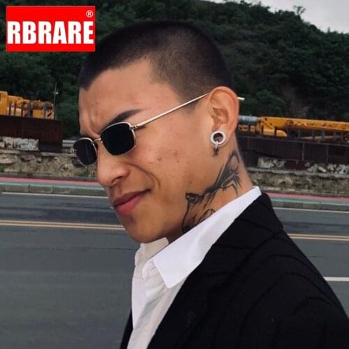 RBRARE Small Frame Square Sunglasses Men High-quality Metal Frame Men Sunglasses Vintage Luxury Sun Glasses Gafas De Sol Hombre