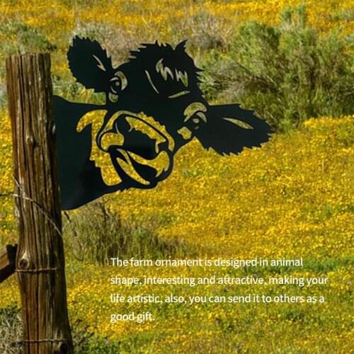 Wall Cow Wall Decor Farm Peeping Cattle Metal Art Garden Ornaments Pendant Decoration Garden Decoration Wall Hanging Statue