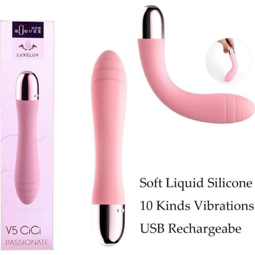 Vagina Stimulation Rechargeable Dildo Vibrator with 9 Vibration Patterns Ultra Soft Bendable Adult Sex Toy for Women and Couples