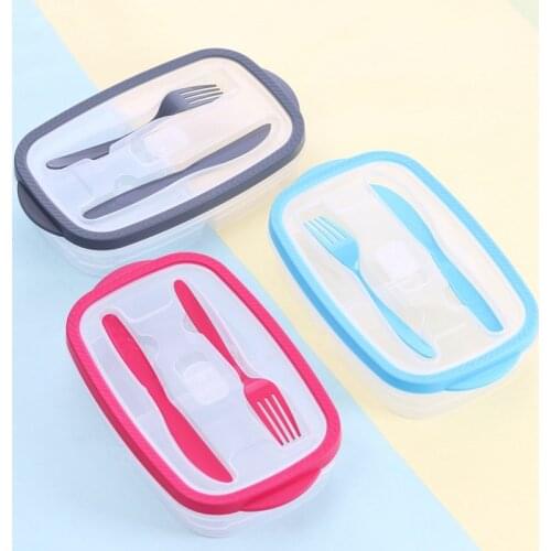 Plastic Bento Box Meal Storage Food Prep Lunch Box Reusable Microwavable Containers Home Lunchbox Kitchen Accessories