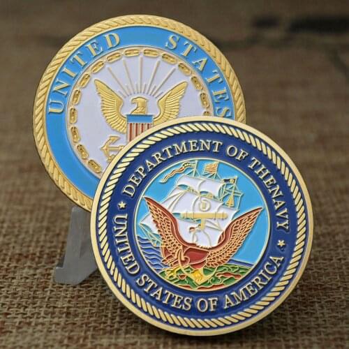 USA Military Department of The Navy Great Seal Of American Gold Plate Challenge Coin Collection For Gifts