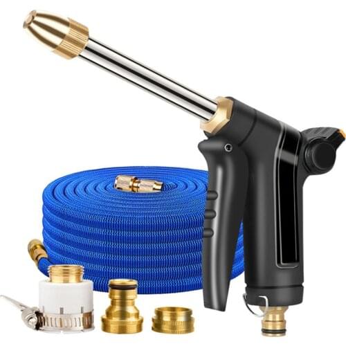 Garden-supplies Retractable Magic Hose EU High Pressure Car Wash Plastic Pipe With Spray Gun Set Garden Watering Irrigation Tool