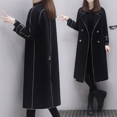 High End Mid Long Double-sided Cashmere Coat Womens 2021 Spring Dress New Three-dimensional Loose Slim Temperament Tweed Coat