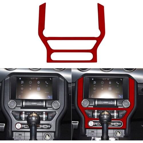 Suede Car Interior Navigation Panel Decoration Frame Display Decoration Strip Trim for Ford Mustang 2015-2019 Car Accessories