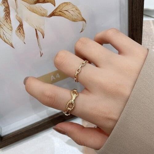 LOVR 2 Pieces Vintage Gold Rings Set For Women Bohemian Ethnic Flower Leaves Hollow Round Ring 2021 Knuckle Fashion Jewelry Punk