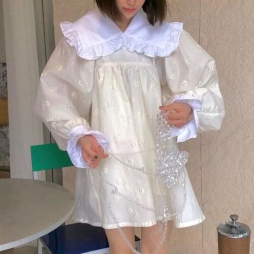 Summer New Sweet Girl Korea Sexy Slim Elegant Woman Lace Patchwork Fairy Dress Gentle Vintage Cute Lolita Maid Soft Sister Dress