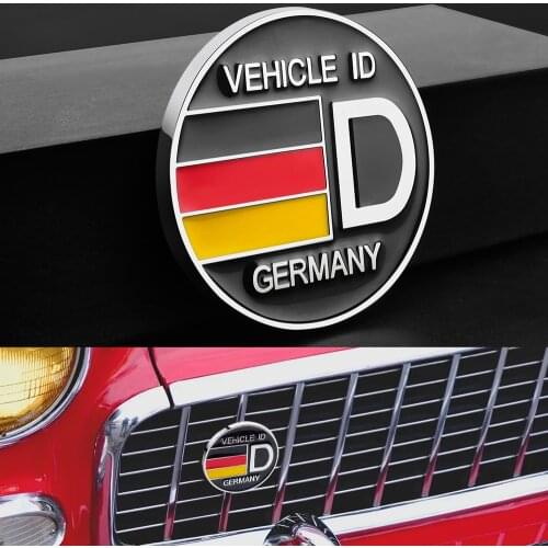 1pcs Auto Accessories Name Car Styling Car Front Grill Sticker Custom Decals Insignia Black Alloy Badge Germany Flag pattern