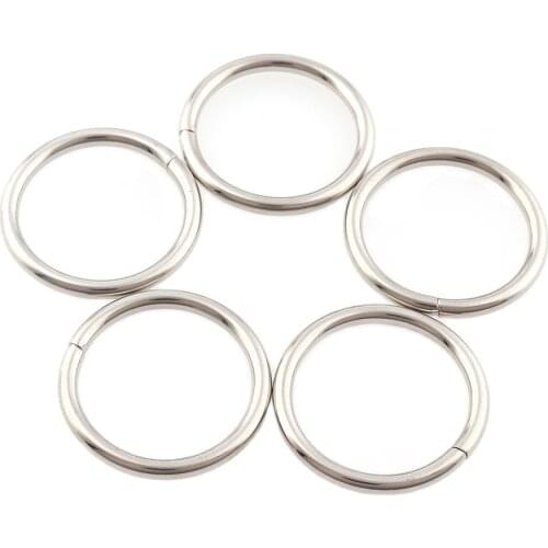 10pcs/lot 26mm Silver Circle O Ring Webbing Strapping Welded O Rings Connection Metal Shoes Bags Belt Buckles DIY Accessories