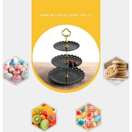 1x Three-Layer Dessert Tray Rack Cake Stand 31cm Wedding Party Tableware New Plastic Tray Display Rack Cake Dessert Tray Tools