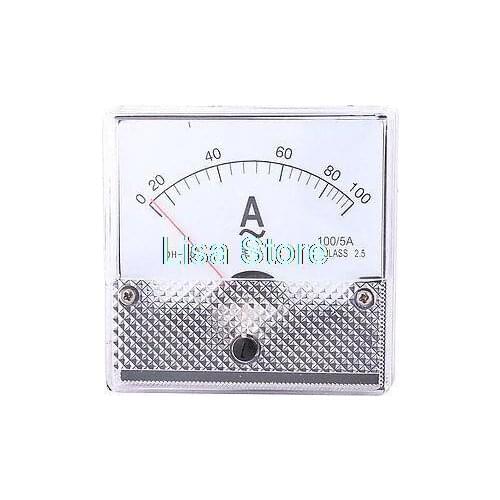0-100A AC Current Amperemeter Panel Ampere AMP Meter Gauge White Clear