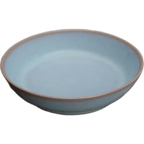 Jingdezhen antique porcelain (song Ru kiln Tianqing glaze wash small dish) folk collection decoration