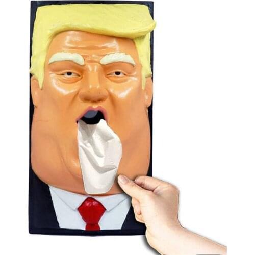 D Trump Car Tissue Box napkin holder car seat box for Office Home Decoration Car Ornaments Interior Dashboard Decoration