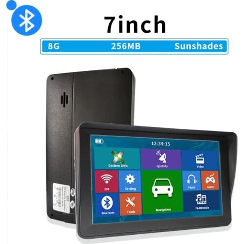 Car GPS navigator 7 inch HD FM Bluetooth voice trafflc alarm truck navigation 256M+8GB Navigation car latest Europe map
