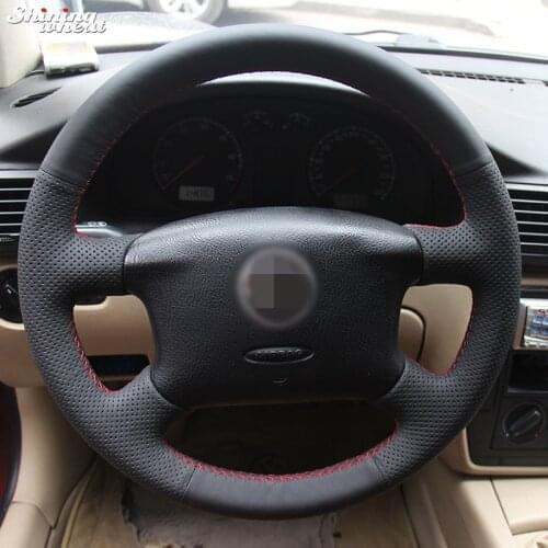 BANNIS Hand-stitched Black Leather Steering Wheel Cover for Volkswagen Passat B5 VW Passat B5 VW Golf 4