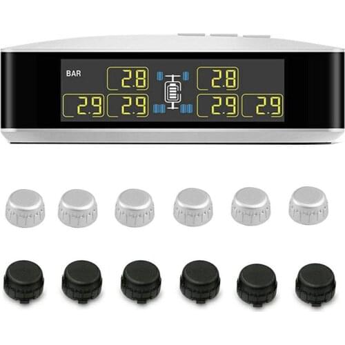 TPMS Wireless Tire Pressure Monitoring System Alarm For Car Pickup Truck Real-time Alarm Pressure And Temperature LCD Display