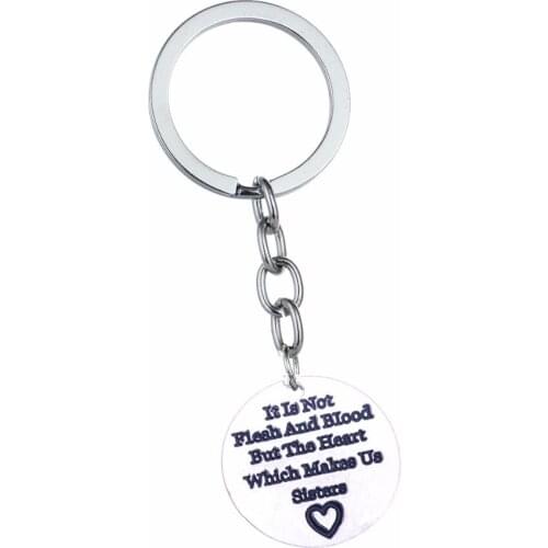 Not Flash Mood But Heart Make Sister BFF Fashion Jewelry Keychain Pendants Women Keyring Car Key Chain Ring Holder Souvenir Gift