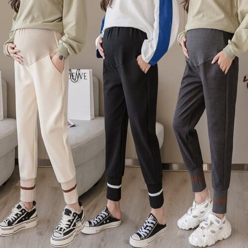New maternity pants autumn fashion all-match casual trousers trendy mothers comfortable bottoming pants
