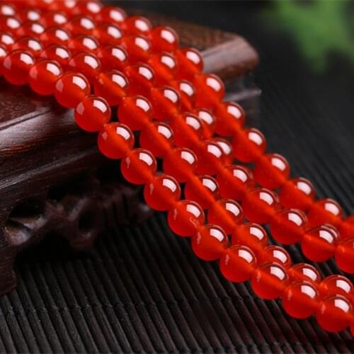 Grade A Natural Rose Red Agate Beads 6mm-10mm Smooth Polished Round 15 Inch Strand MN01