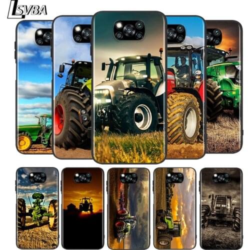 Farm Vehicle Tractor for Xiaomi Poco X3 NFC X2 M3 M2 F2 Pro C3 F1 A2 Lite A1 Mix3 Play Silicone Soft Black Phone Case