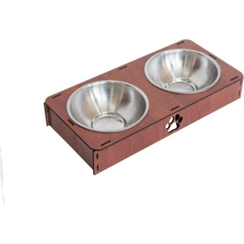 Cat Dog Food And Water Container Wooden